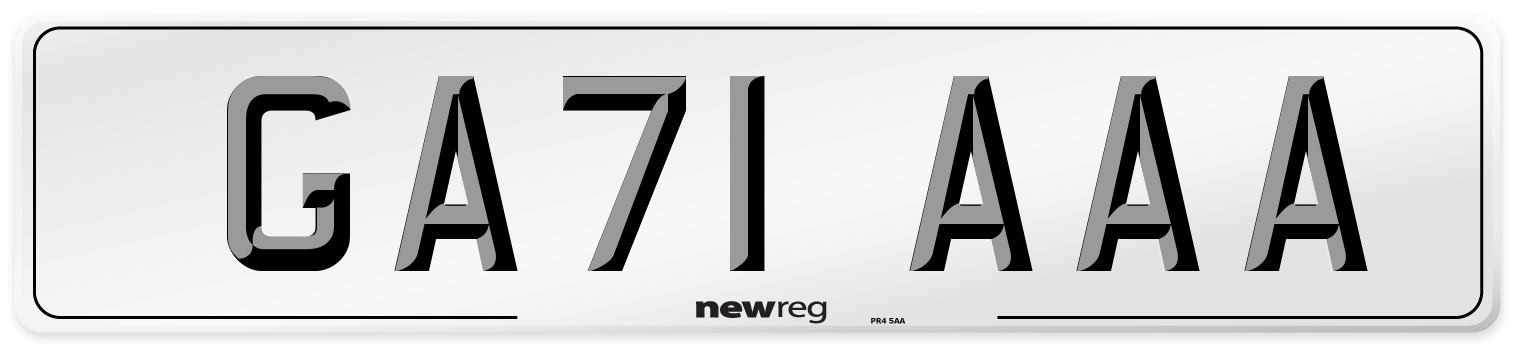 GA71 AAA Number Plate from New Reg